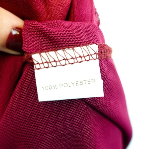 POLLY Women's Red Wine One Piece Bodysuit 4 SMALL Floral Strap Bustier Sheer - Picture 12 of 12